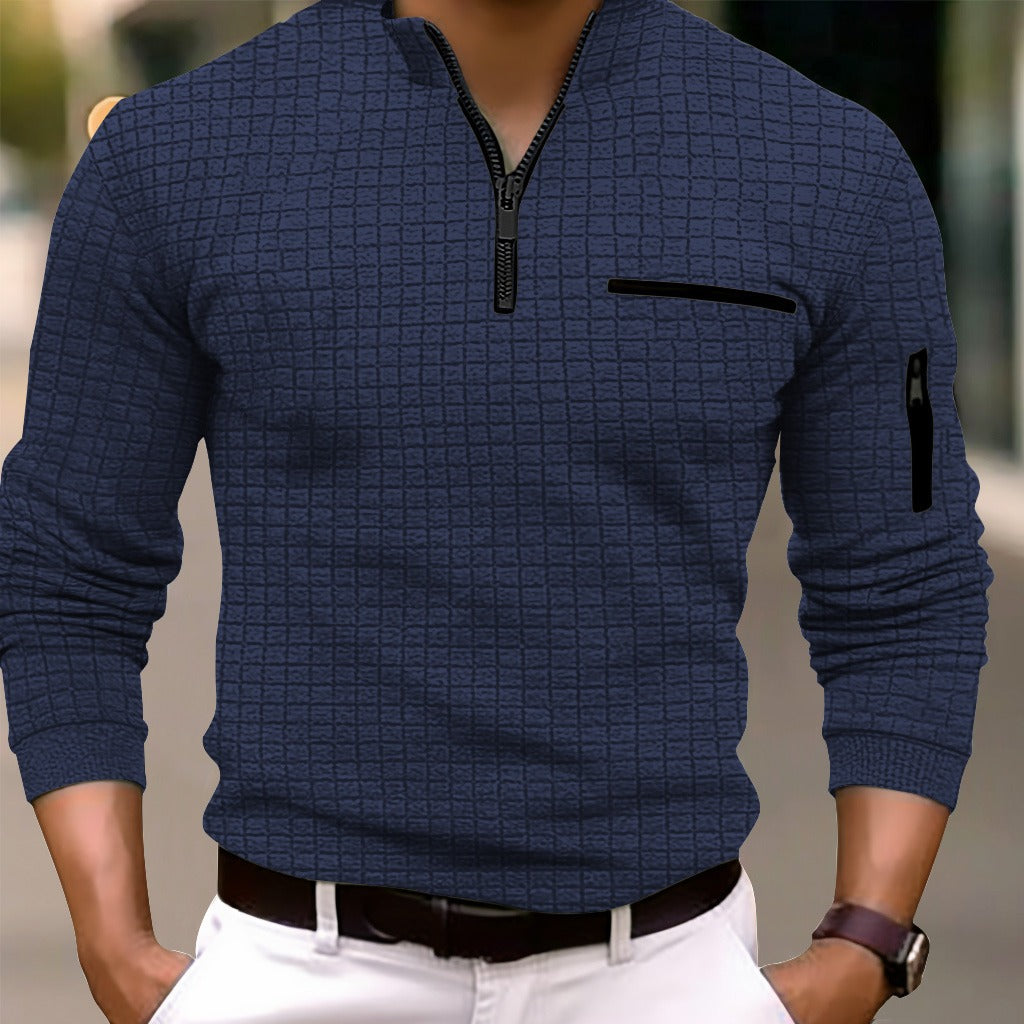 James Cooper | Polo zippé à carreaux façon échiquier