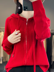 Georgina Wright | Zip-Up Knit Hoodie Cardigan