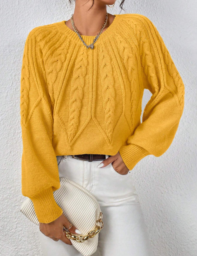 Georgina Hill | Cable Knit Crew Neck Sweater