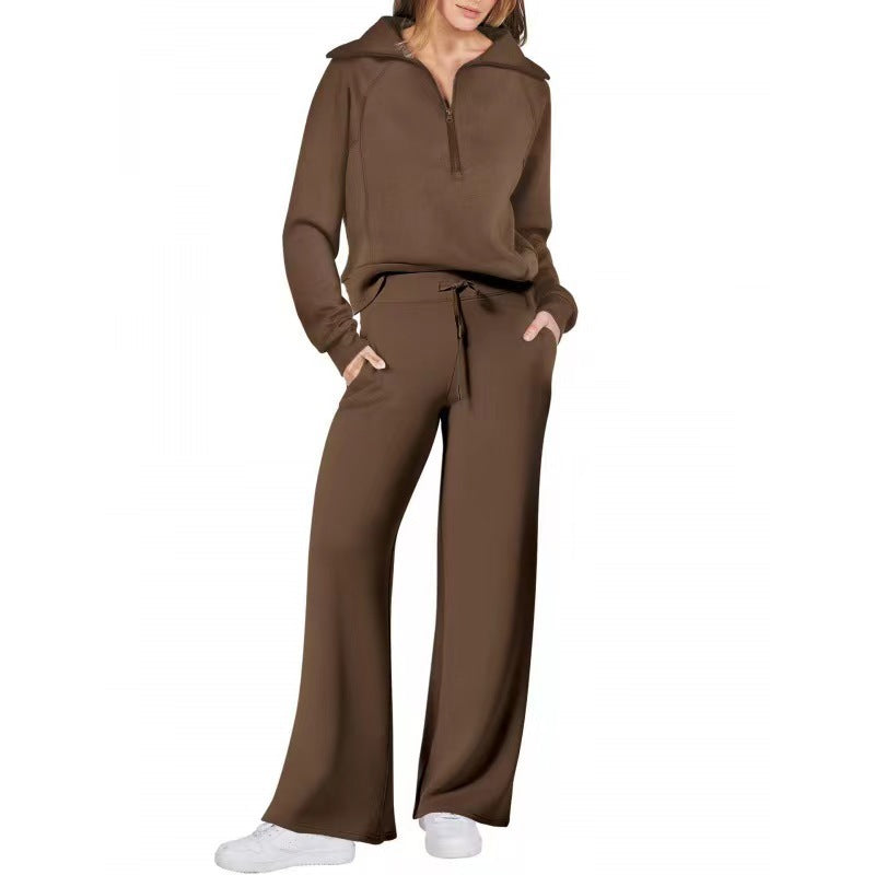 Emma Jones | Half-Zip Ribbed Loungewear Set