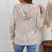 Rosalind Talbot | Buttoned Hooded Knit Sweatshirt