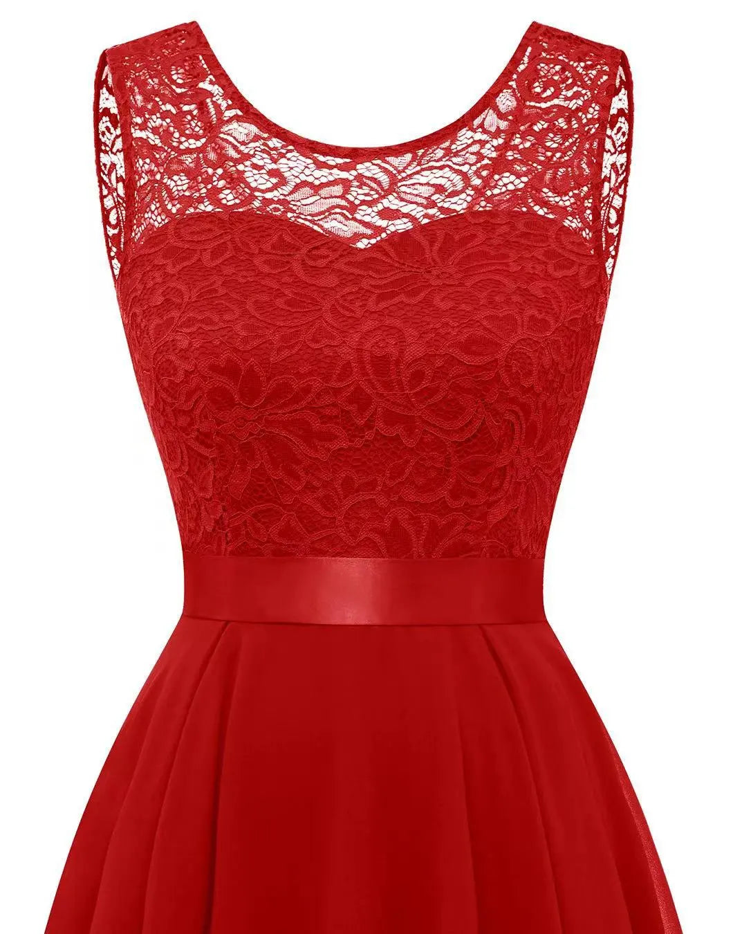 Ophelia Renard | Asymmetrical High-Low Evening Dress in Burgundy Lace