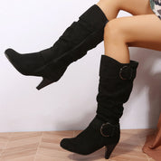 Beatrice Wilson | Bottes plissées montantes en daim