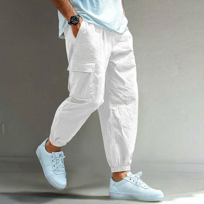 Curtis Hayward | Relaxed Cargo Trousers in Navy Blue