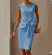 Vivienne Lacroix | Bow Detail Midi Dress Sleeveless Elegance