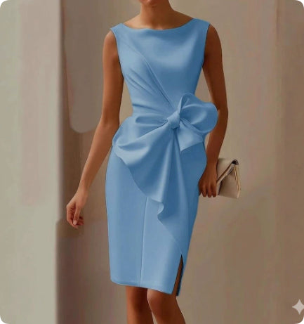 Vivienne Lacroix | Bow Detail Midi Dress Sleeveless Elegance
