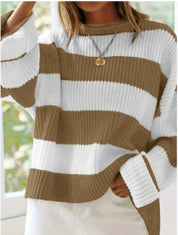 Sophie Lewis | Striped Batwing Sleeve Knit Sweater