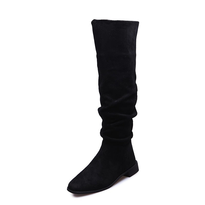 Harriet Wood | Bottes cuissardes plates en daim