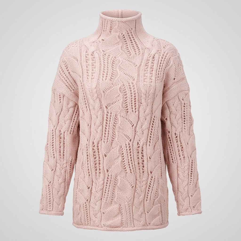 Charlotte Green | Cable Knit Turtleneck Sweater