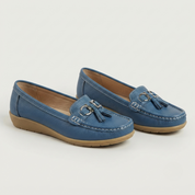 Charlotte Weston | Red Tassel Loafers – Cushioned Comfort Flats