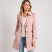Charlotte Wren | Tailored Trench Coat in Stone - Pink
