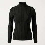 Clara Bennett | Ribbed Mock Neck Long Sleeve Top