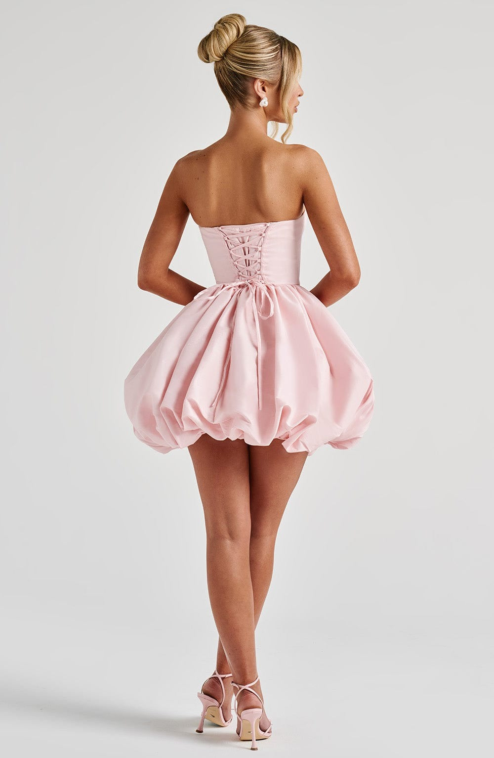 Arabella Finch | Cocktail Satin Mini Dress with Bubble Skirt