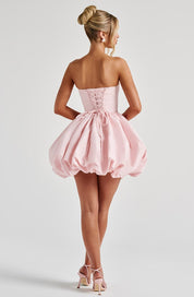 Arabella Finch | Cocktail Satin Mini Dress with Bubble Skirt