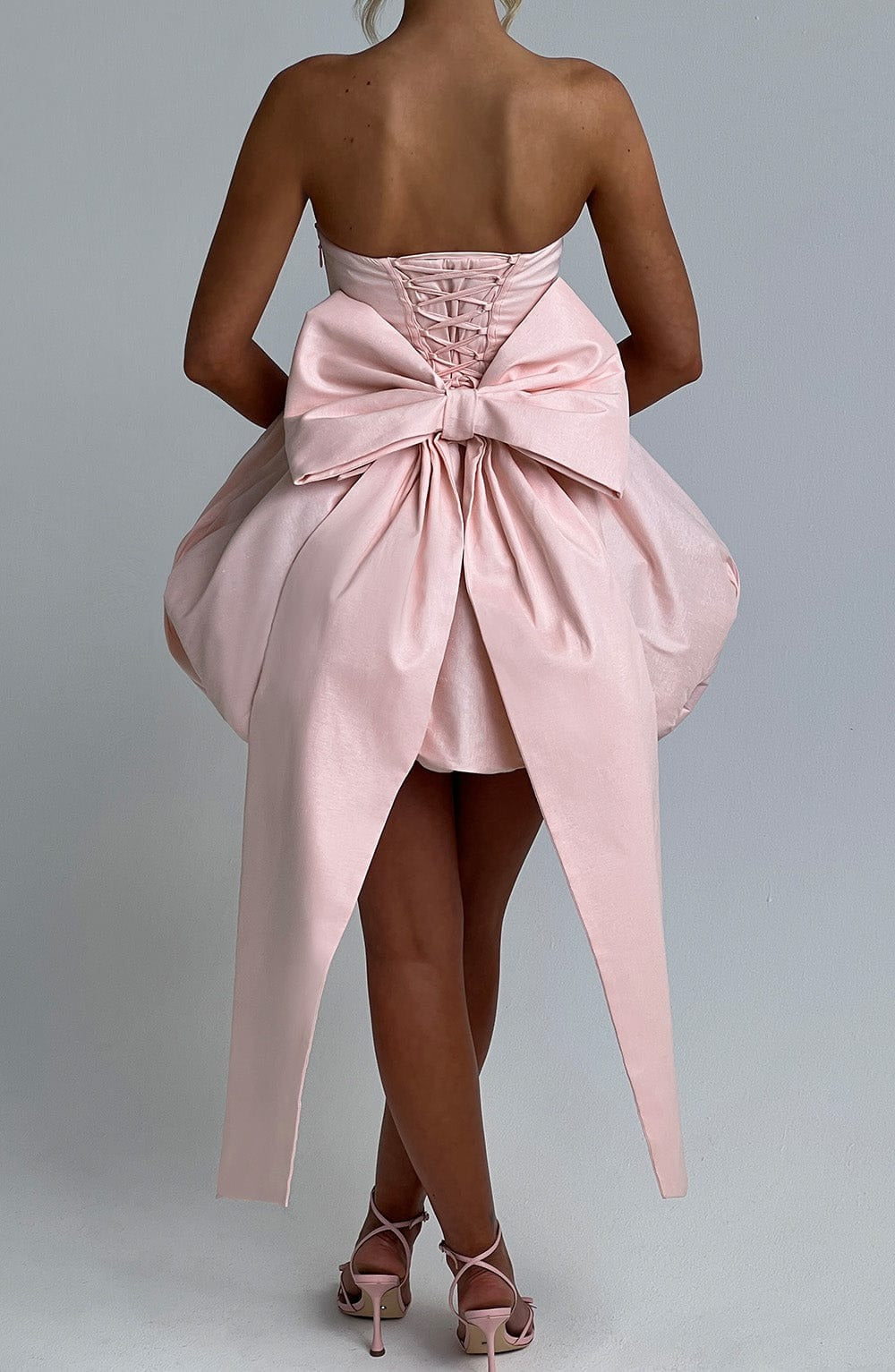 Arabella Finch | Cocktail Satin Mini Dress with Bubble Skirt
