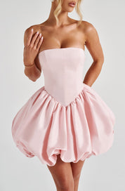 Arabella Finch | Cocktail Satin Mini Dress with Bubble Skirt