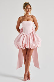Arabella Finch | Cocktail Satin Mini Dress with Bubble Skirt
