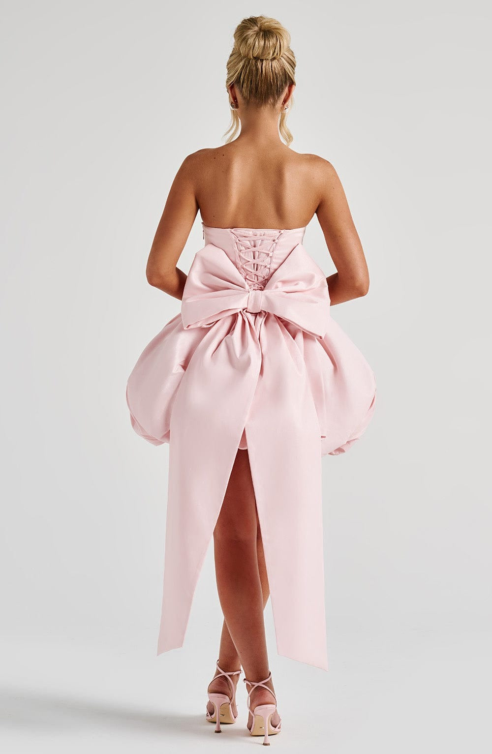 Arabella Finch | Cocktail Satin Mini Dress with Bubble Skirt