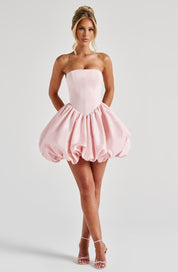 Arabella Finch | Cocktail Satin Mini Dress with Bubble Skirt