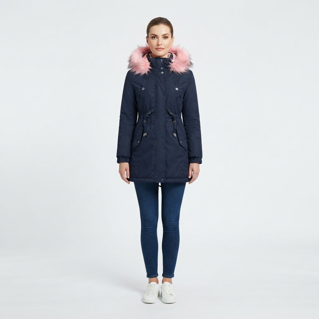 Clementine Sherwood | Parka réversible à capuche et bordure en fourrure