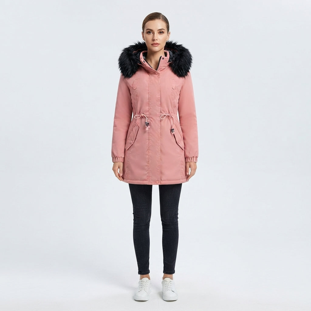 Clementine Sherwood | Parka réversible à capuche et bordure en fourrure