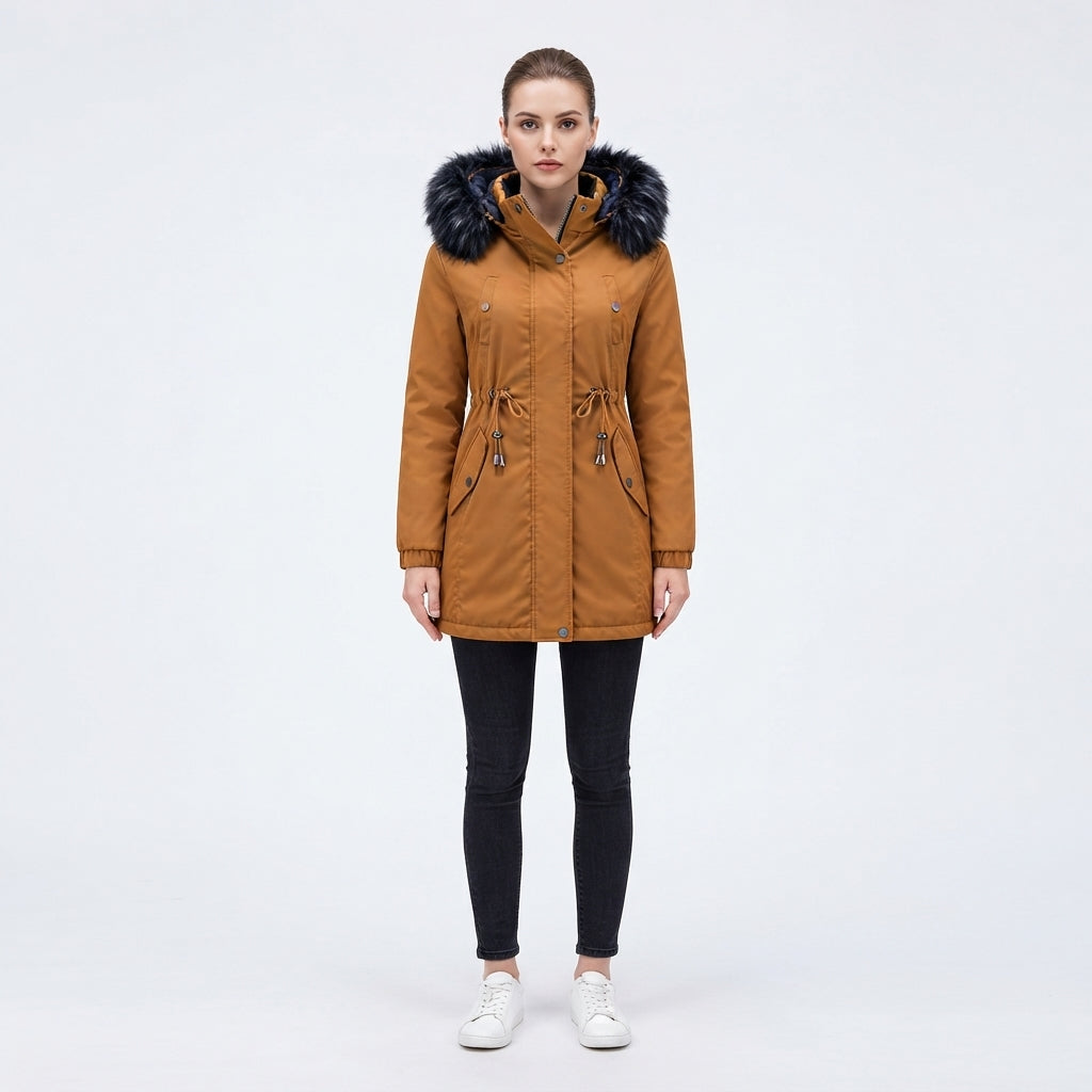 Clementine Sherwood | Parka réversible à capuche et bordure en fourrure