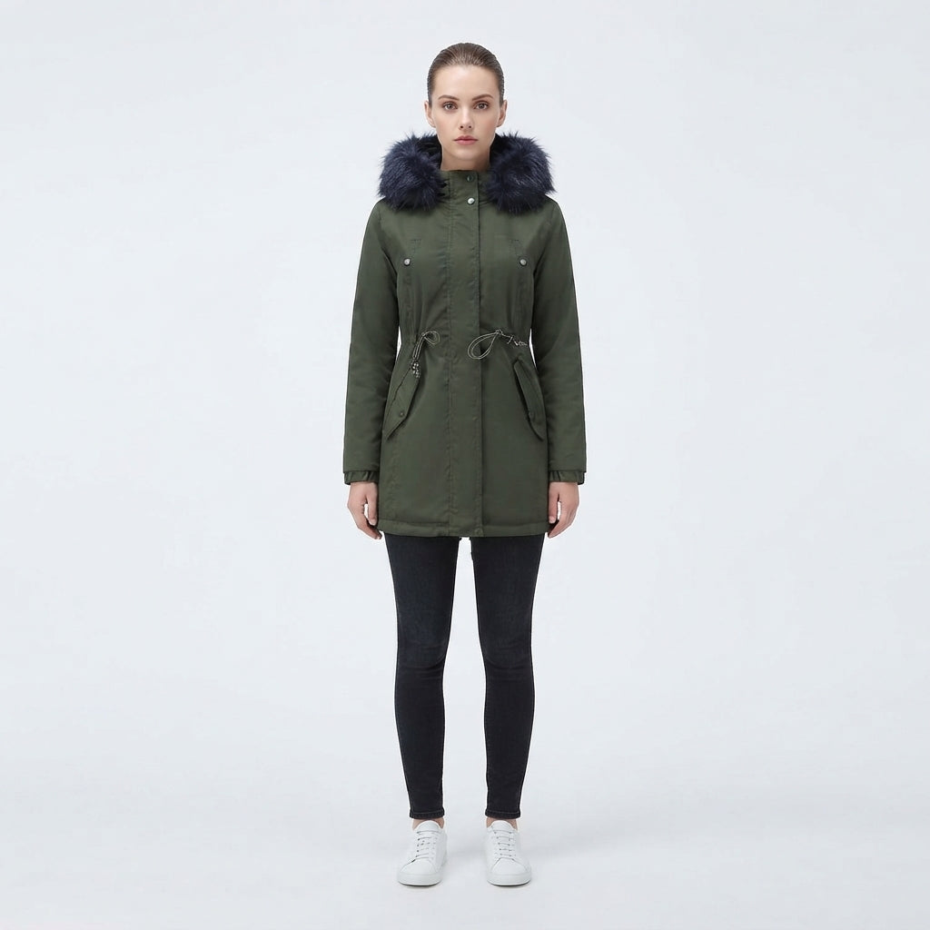 Clementine Sherwood | Parka réversible à capuche et bordure en fourrure