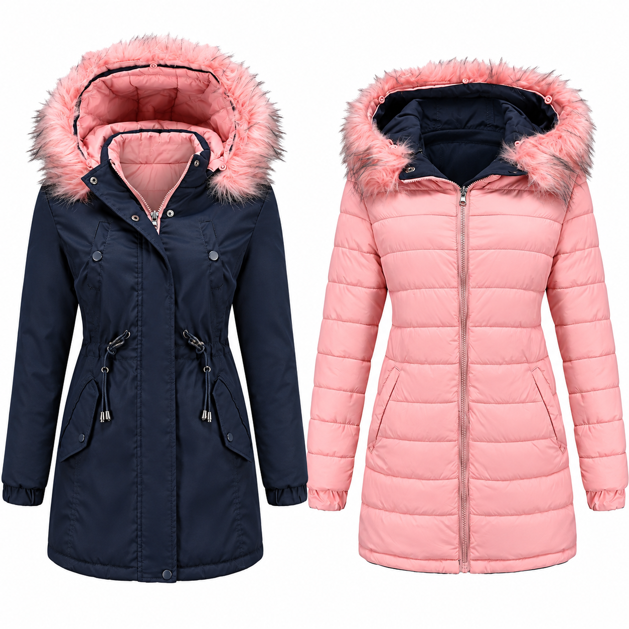 Clementine Sherwood | Parka réversible à capuche et bordure en fourrure