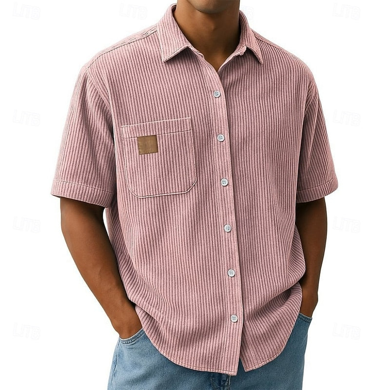 Wyatt Harrison | Relaxed Ribbed-Texture Shirt in Soft Blue
