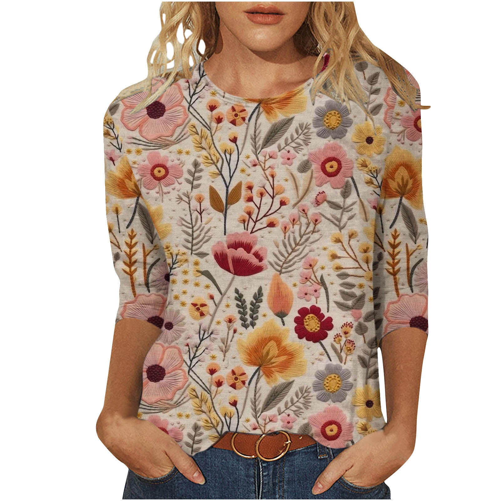 Rosie Fairbank | T-shirt z kwiatowym nadrukiem 3D