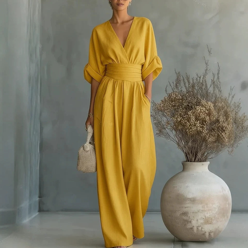 Sophia Merriweather | Wide-Leg Linen Jumpsuit