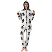 Combinaison de Noël à capuche Gris imprimée pingouin Snowy Paws pour femmes