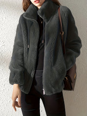 Nadia Fairfax | Faux Shearling Zip-Up Jacket