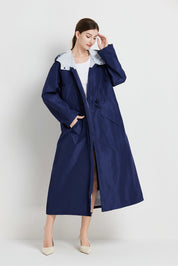 Poppy Evans | Imperméable mi-long à capuche pour femme, jaune soleil