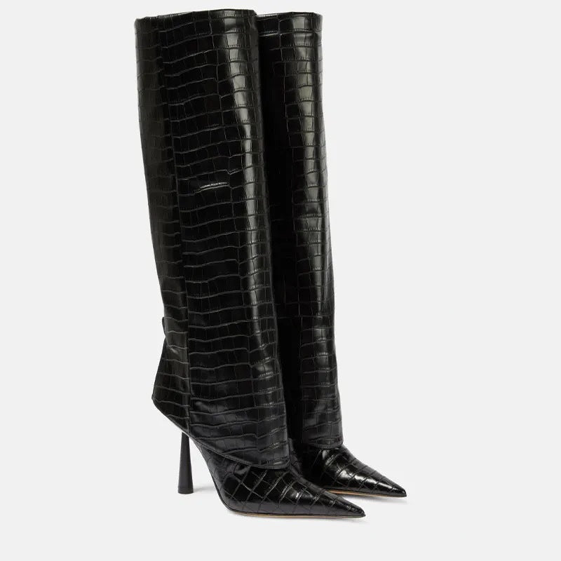 Arabella Edwards | Bottes montantes à talon aiguille effet croco