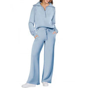Emma Jones | Half-Zip Ribbed Loungewear Set