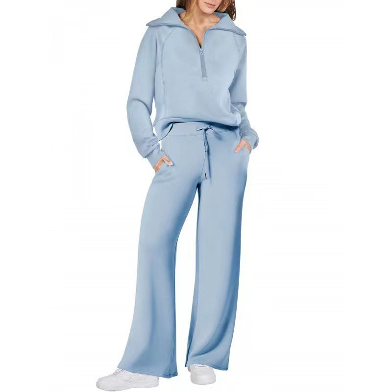 Emma Jones | Half-Zip Ribbed Loungewear Set
