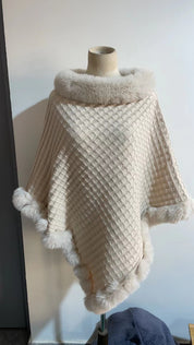 Thea Winship | Luxury Fur-Trim Cape Wrap