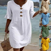 Margot Lefèvre | Cotton Midi Dress with Button Detail