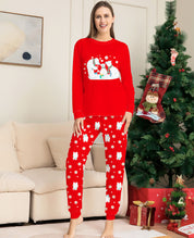 Frost Nook | Pyjamas de Noël rouges à imprimé ours polaire pour homme et femme / unisexes