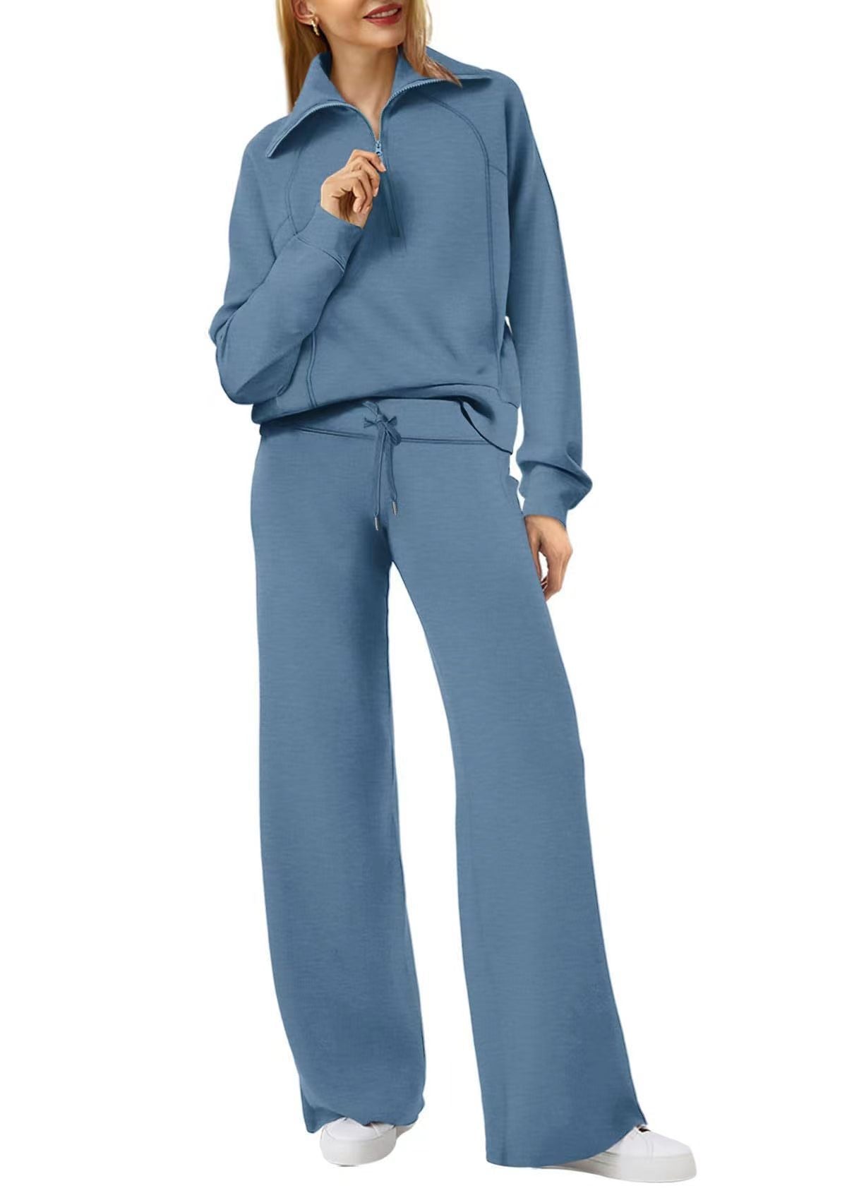 Emma Jones | Half-Zip Ribbed Loungewear Set
