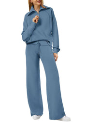 Emma Jones | Half-Zip Ribbed Loungewear Set
