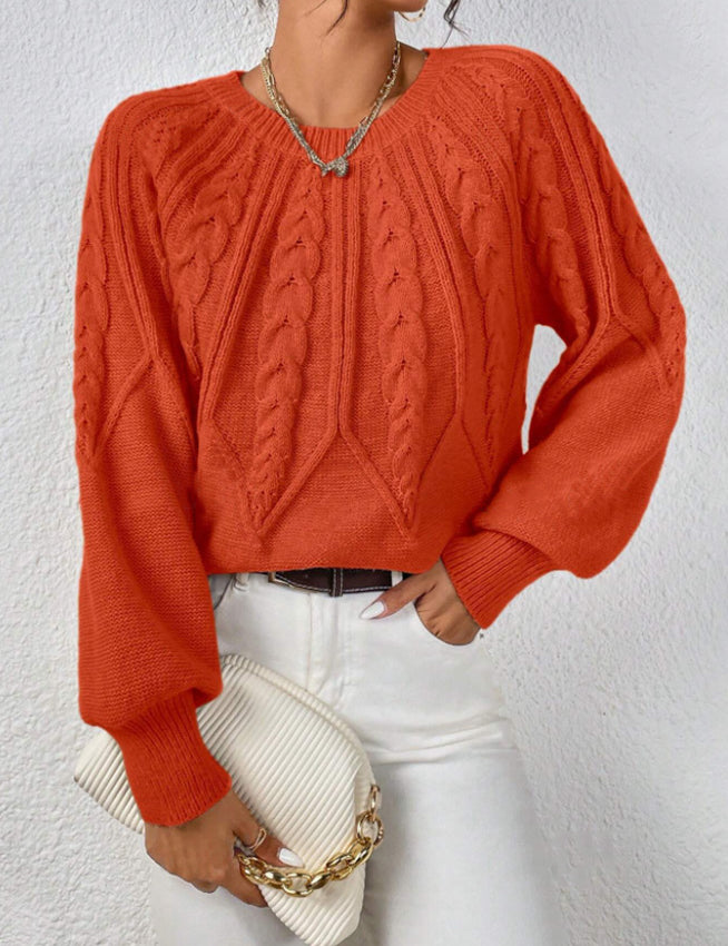 Georgina Hill | Cable Knit Crew Neck Sweater