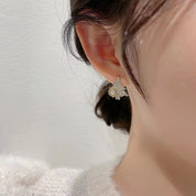 Boucles d’oreilles de sapin de Noël avec flocon doré Sparkle Frost pour femmes