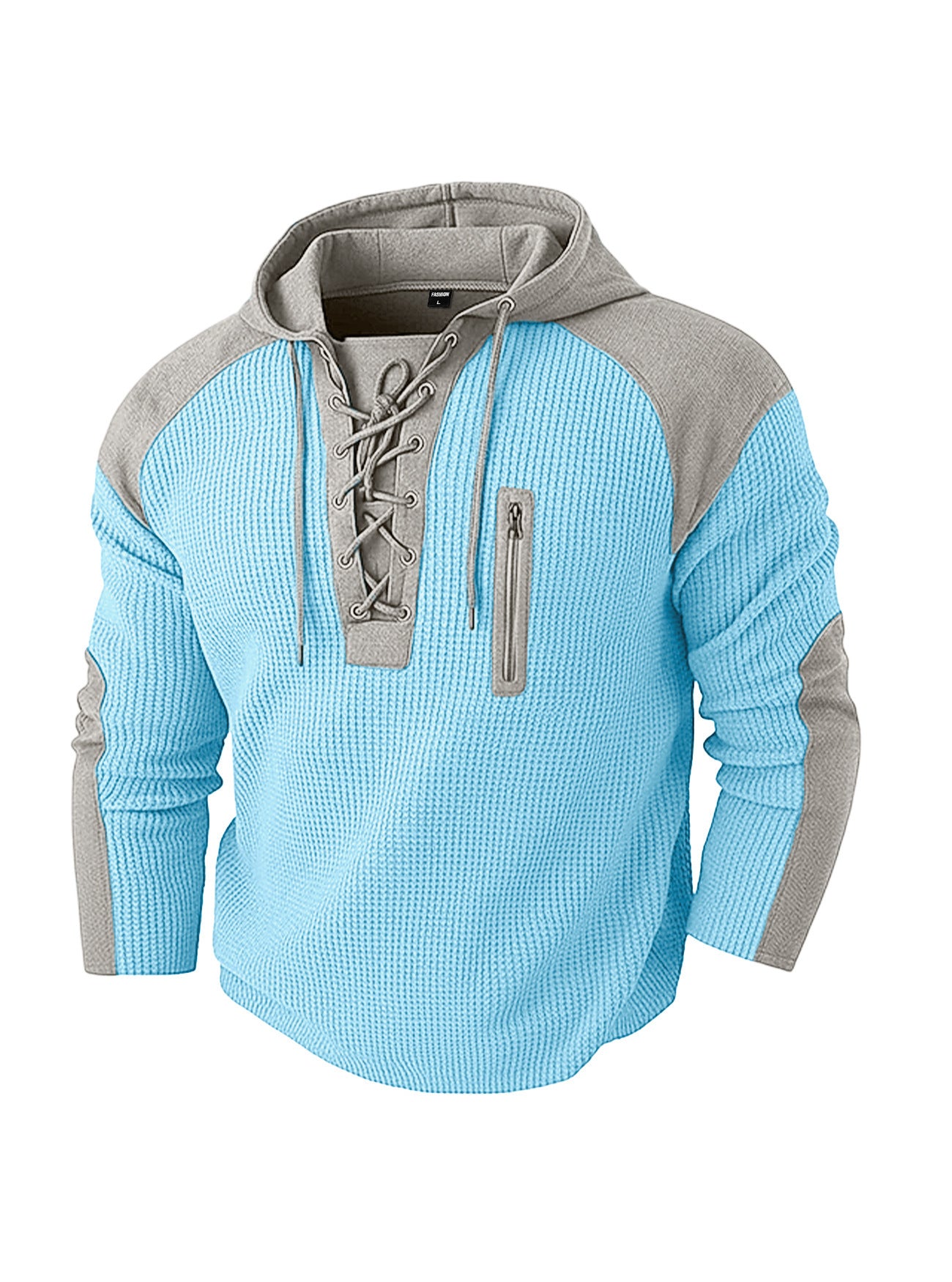 Michael Sinclair | Waffle-Knit Lace-Up Hoodie