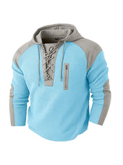 Michael Sinclair | Waffle-Knit Lace-Up Hoodie
