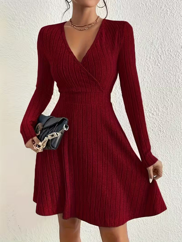 Emma White | Ribbed Knit Wrap Dress