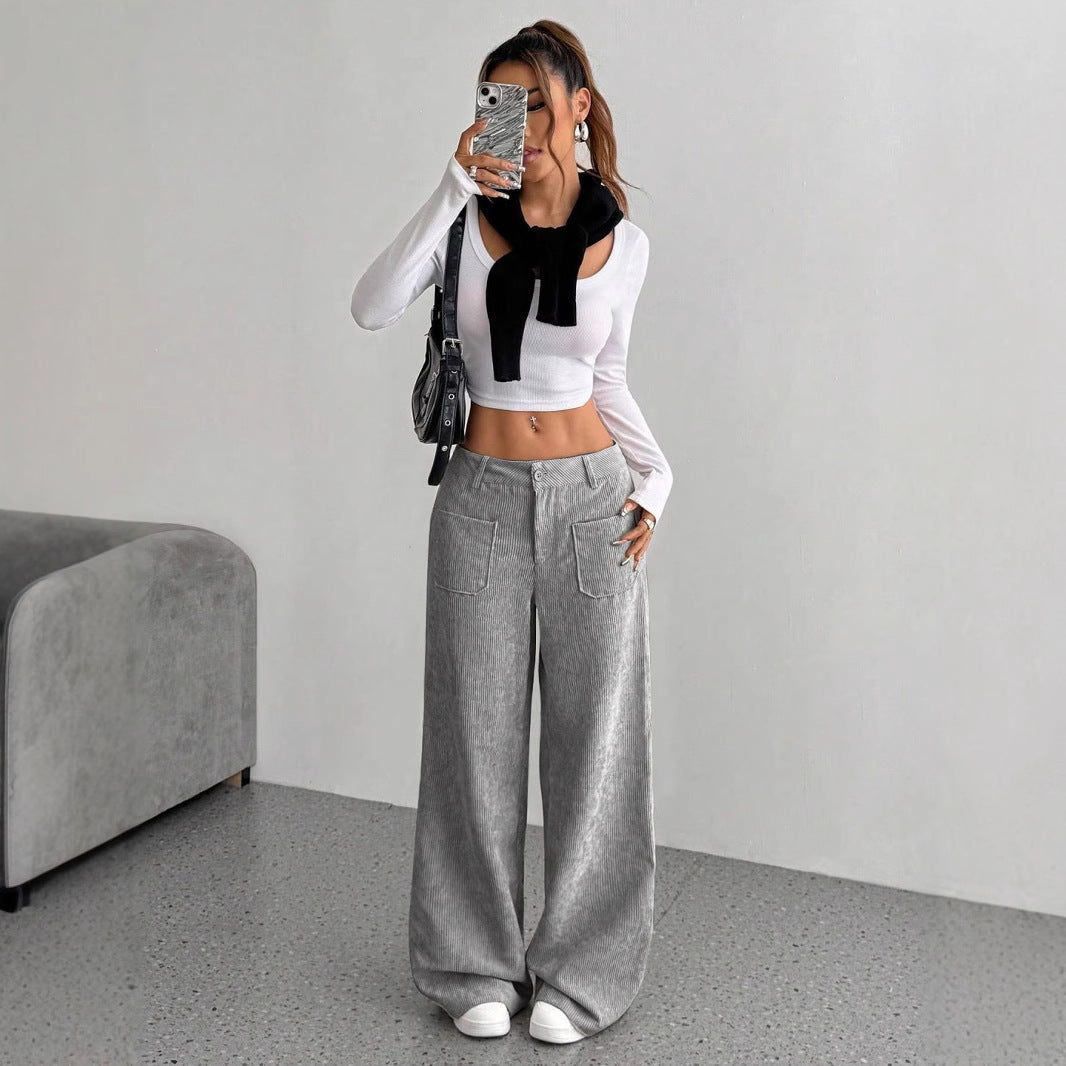 Florence Clarke | Pantalon large en velours côtelé