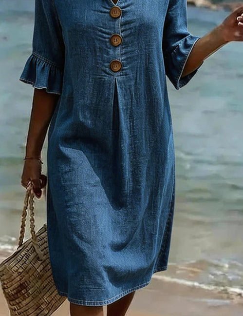 Margot Lefèvre | Cotton Midi Dress with Button Detail