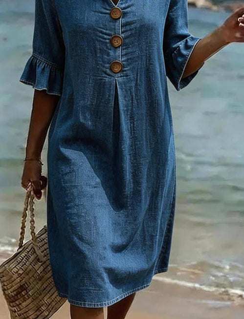 Margot Lefèvre | Cotton Midi Dress with Button Detail